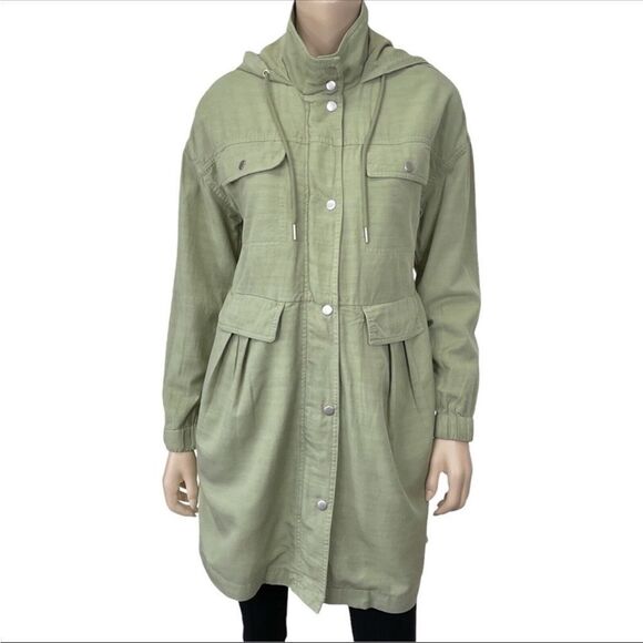 SEVEN FOR ALL MANKIND green hooded utility jacket - Picture 1 of 8
